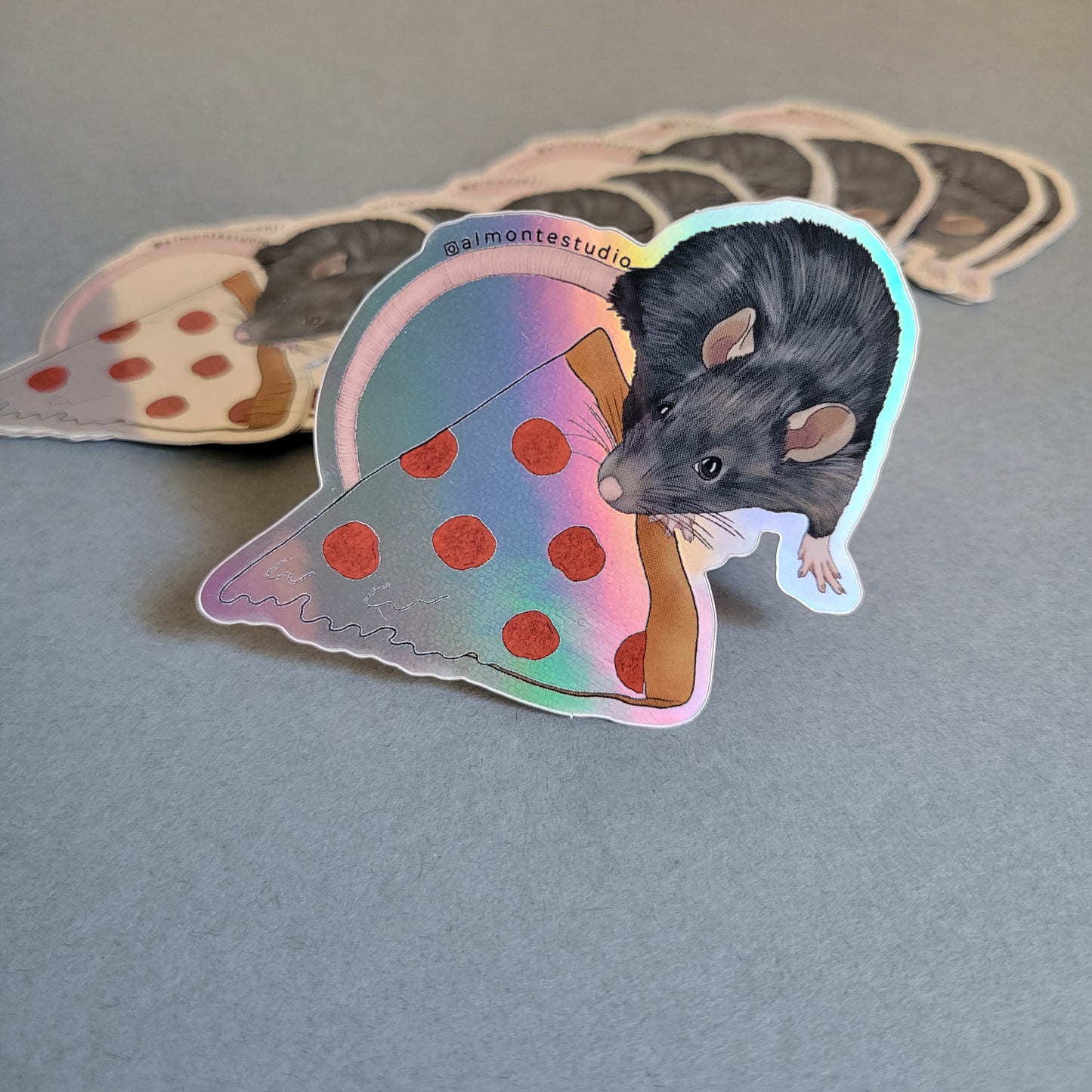 Pizza Rat Holographic Sticker