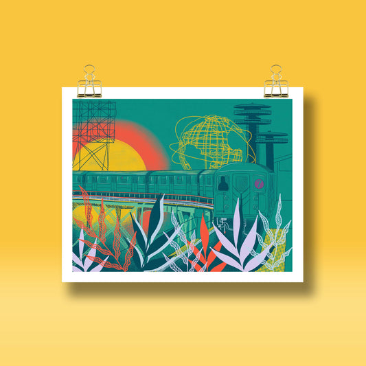 7 Train Art Print