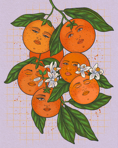 Orange Gals Art Print