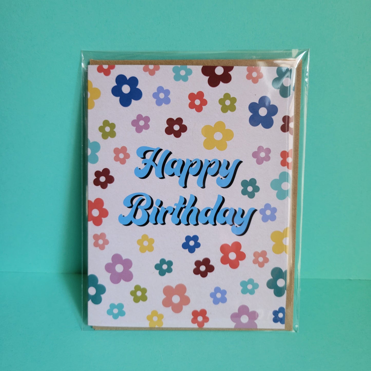 Retro Floral Birthday Card